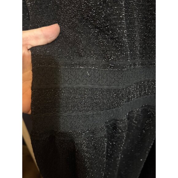 Tory Burch Black Sparkle Dress M Metallic Fibers Acrylic Wool Blend Made In Turk - Picture 4 of 7